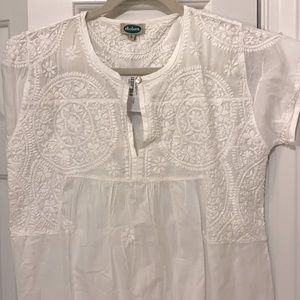 NWT Embroidered Boutique Linen Summer Boho Dress
